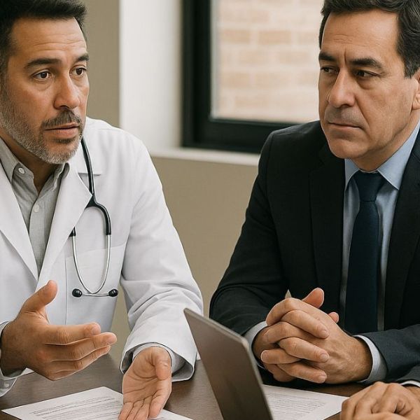Ejecutivo y doctor en junta